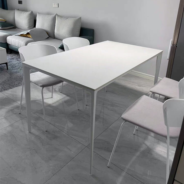 Mesa de piedra sinterizada de estilo moderno 4 Table de rectángulo base de las piernas para el hogar
