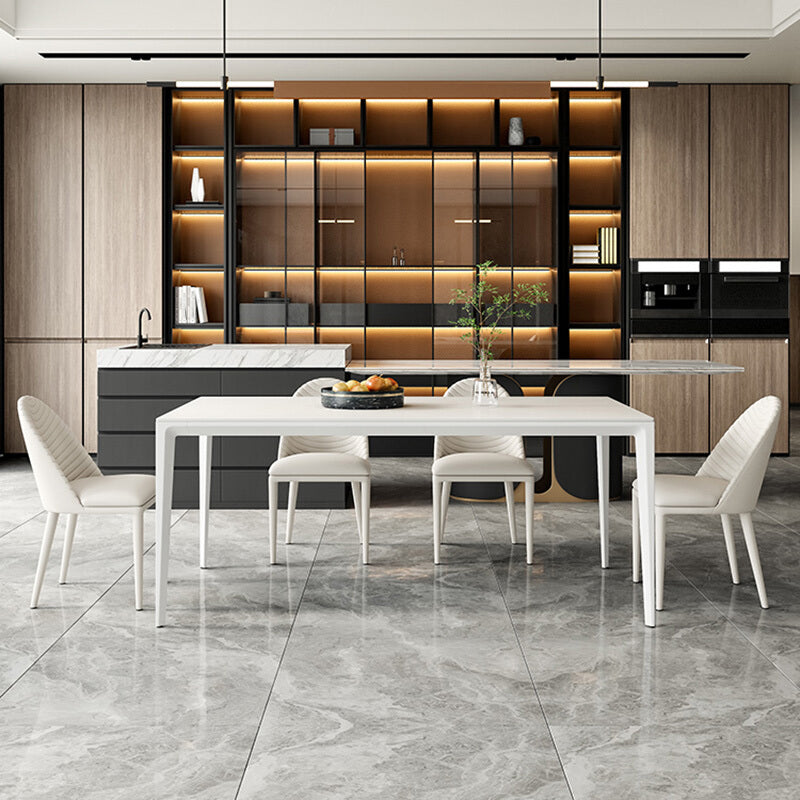 Modern Style Sintered Stone Table 4 Legs Base Rectangle Table for Home