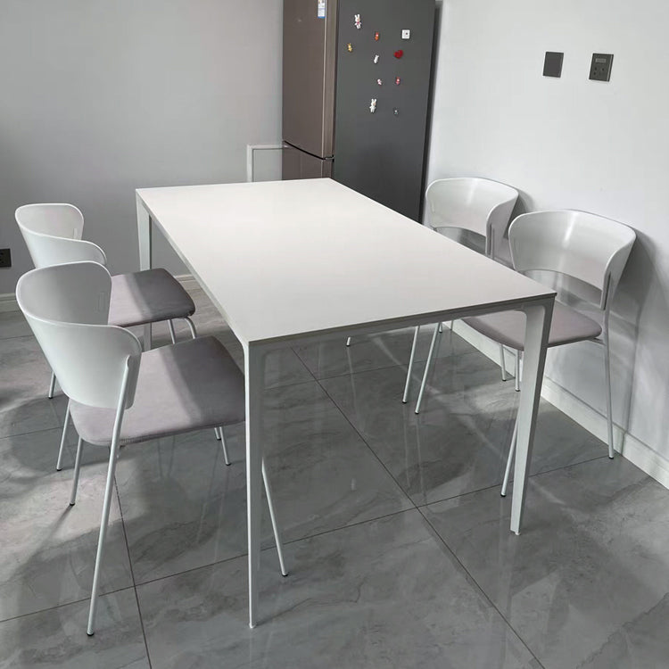 Mesa de piedra sinterizada de estilo moderno 4 Table de rectángulo base de las piernas para el hogar