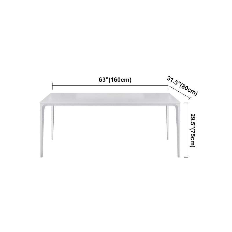 Mesa de piedra sinterizada de estilo moderno 4 Table de rectángulo base de las piernas para el hogar