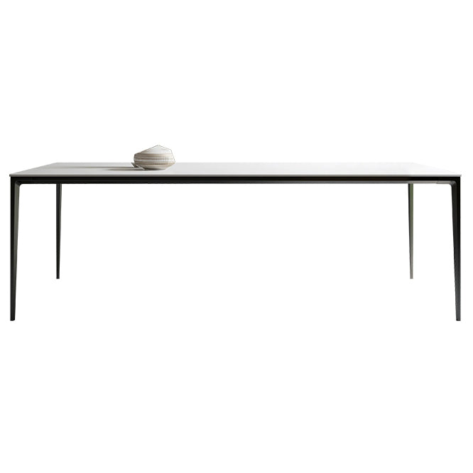 Modern Style Sintered Stone Table 4 Legs Aviation Aluminum Base Rectangle Table for Home