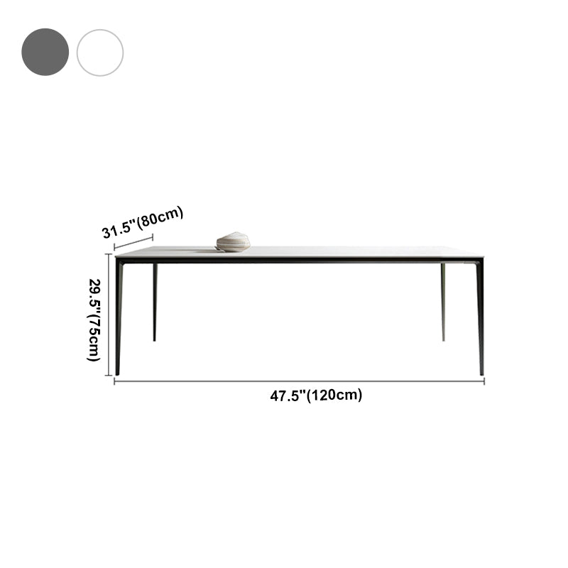 Modern Style Sintered Stone Table 4 Legs Aviation Aluminum Base Rectangle Table for Home