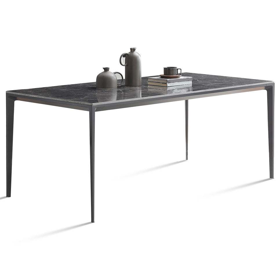 Simple Style Sintered Stone Table 4 Legs Aluminum Base Rectangle Table for Home