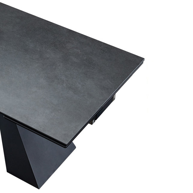 Mesa de comedor gris de estilo moderno Mesa de comedor de piedra sinterizada con marco negro