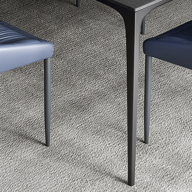 Modern Gray Dining Table Rectangle Sintered Stone Dining Table with 4 Legs