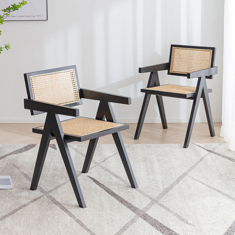 El estilo escandinavo de madera que cena las sillas abre la parte posterior que cena la silla lateral sola