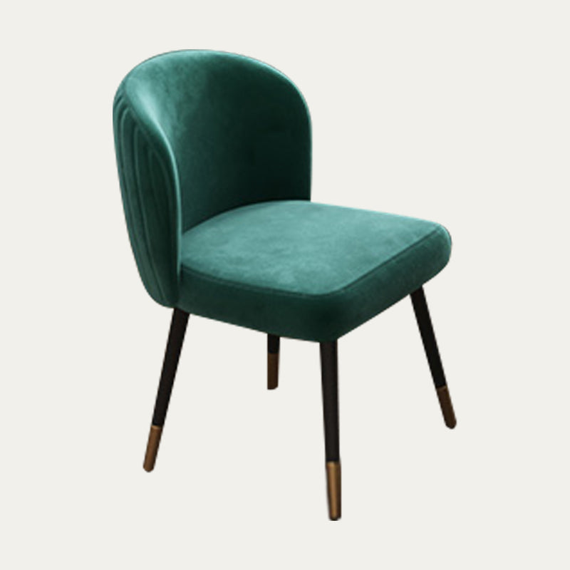 Silla de comedor de estilo escandinavo de metal, silla lateral sin brazos para comedor
