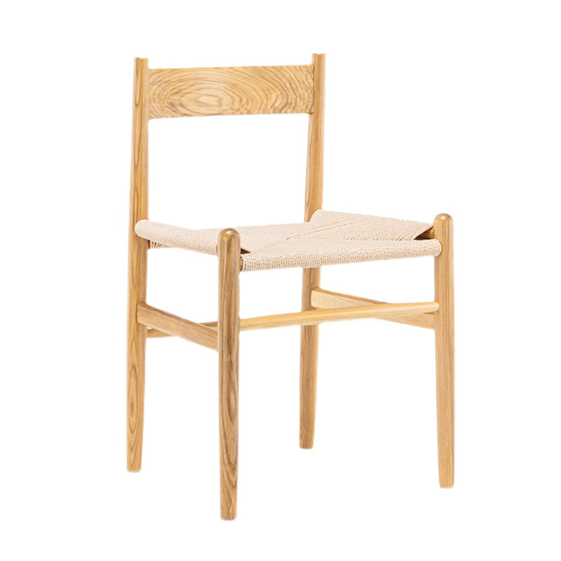 Silla de comedor de madera de estilo escandinavo, silla lateral de comedor con respaldo abierto para Patio