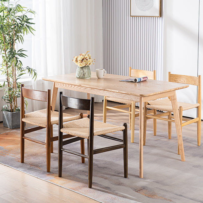Silla de comedor de madera de estilo escandinavo, silla lateral de comedor con respaldo abierto para Patio