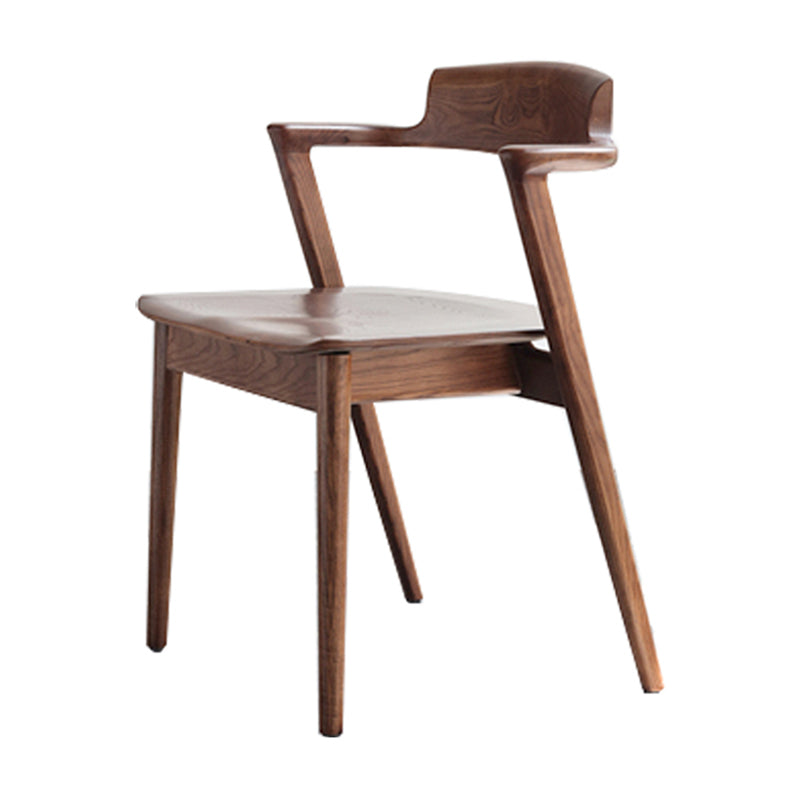 Inicio Silla de comedor de madera de estilo escandinavo Silla auxiliar de comedor con respaldo abierto y brazo
