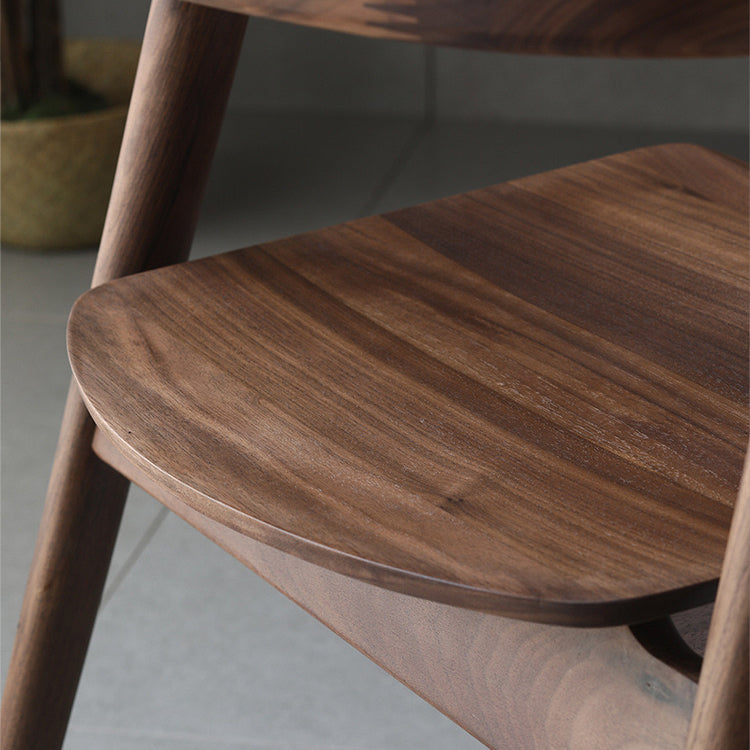 Inicio Silla de comedor de madera de estilo escandinavo Silla auxiliar de comedor con respaldo abierto y brazo