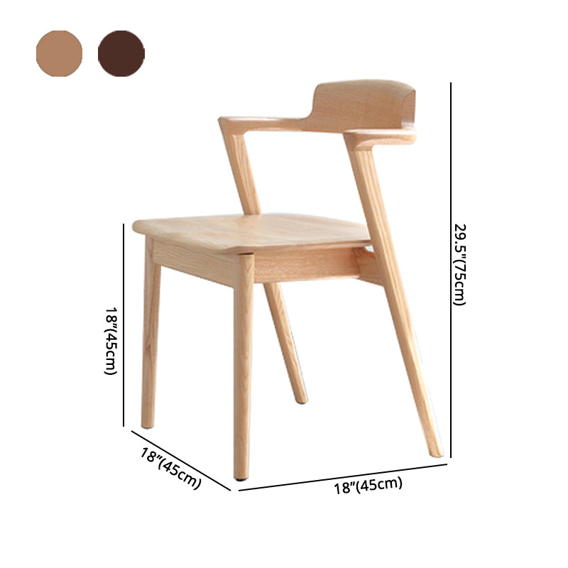 Inicio Silla de comedor de madera de estilo escandinavo Silla auxiliar de comedor con respaldo abierto y brazo
