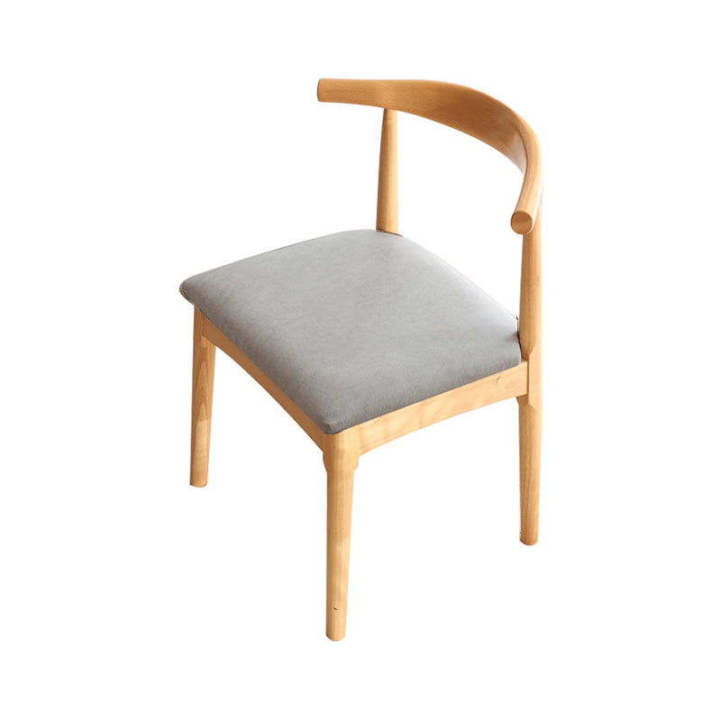 Silla de comedor de estilo escandinavo, silla lateral de comedor con respaldo abierto y cuerno de vaca sin brazos