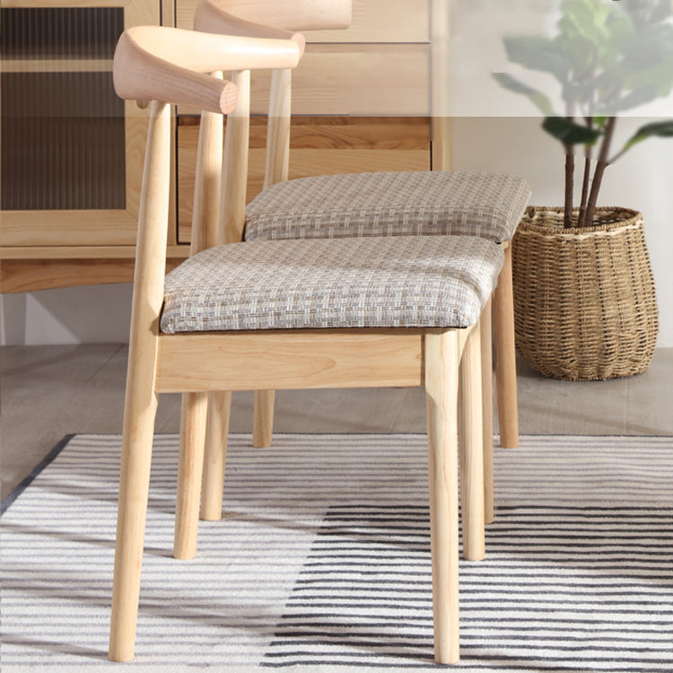 Silla de comedor de estilo escandinavo, silla lateral de comedor con respaldo abierto y cuerno de vaca sin brazos