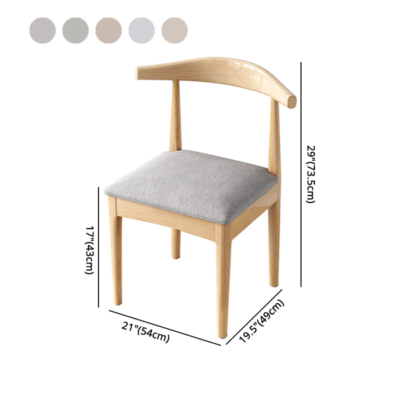 Silla de comedor de estilo escandinavo, silla lateral de comedor con respaldo abierto y cuerno de vaca sin brazos