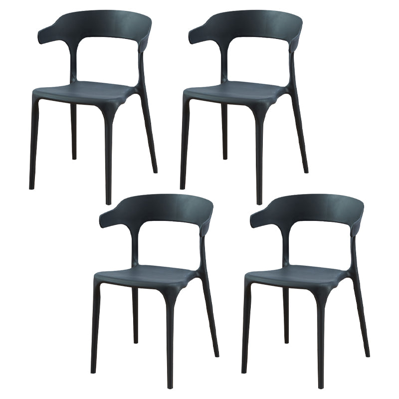 Los sillones de cena escandinavos plásticos abren los sillones de cena interiores de la parte posterior