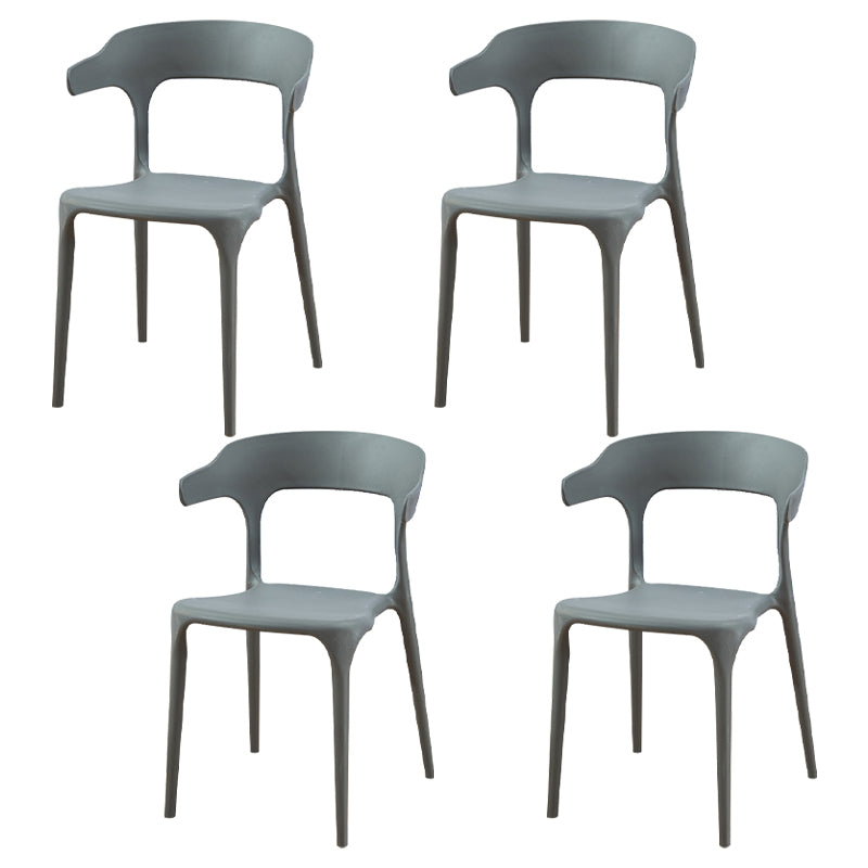 Los sillones de cena escandinavos plásticos abren los sillones de cena interiores de la parte posterior