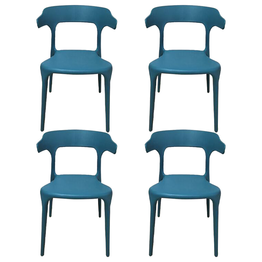 Los sillones de cena escandinavos plásticos abren los sillones de cena interiores de la parte posterior