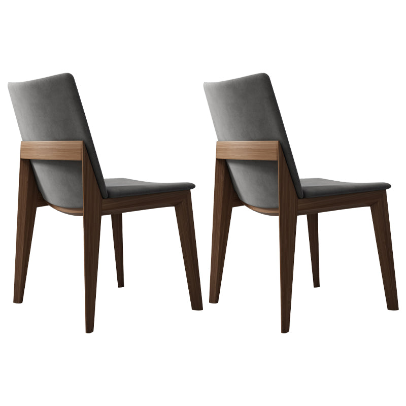 Silla de comedor gris tapizada moderna con respaldo sólido de la silla lateral de la tienda de manicura