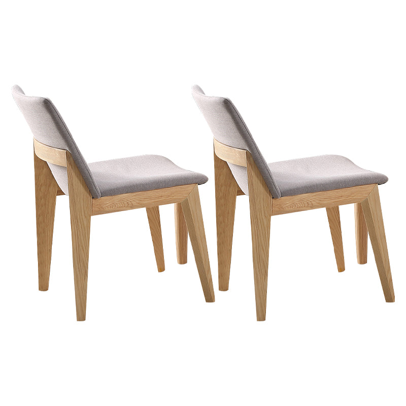 Silla de comedor gris tapizada moderna con respaldo sólido de la silla lateral de la tienda de manicura