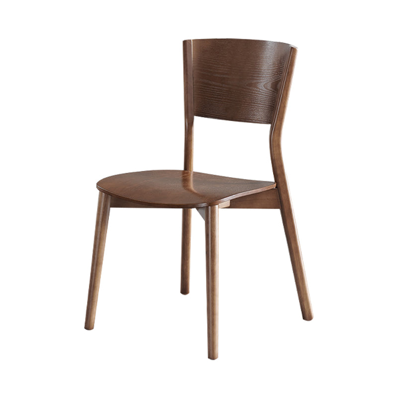 Silla lateral de madera maciza para restaurante contemporáneo, silla de comedor con respaldo abierto natural