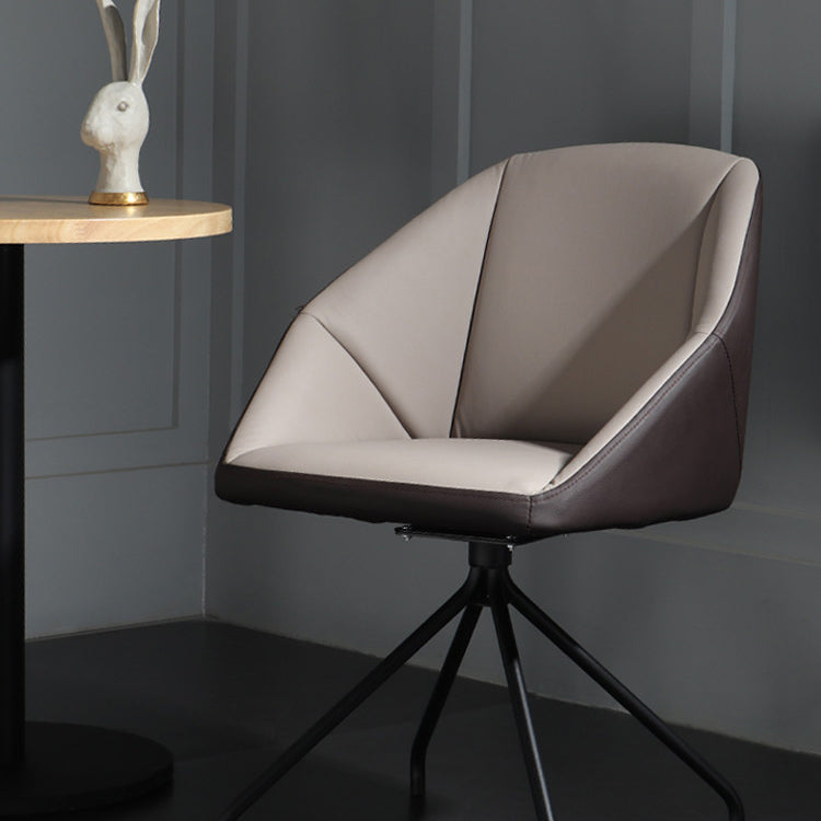 Silla de comedor de estilo moderno, silla Parsons lateral de metal con brazo para cocina