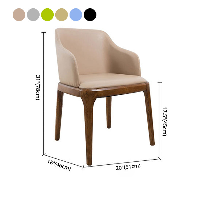 Silla de comedor con respaldo sólido y acabado mate de cuero escandinavo para el hogar