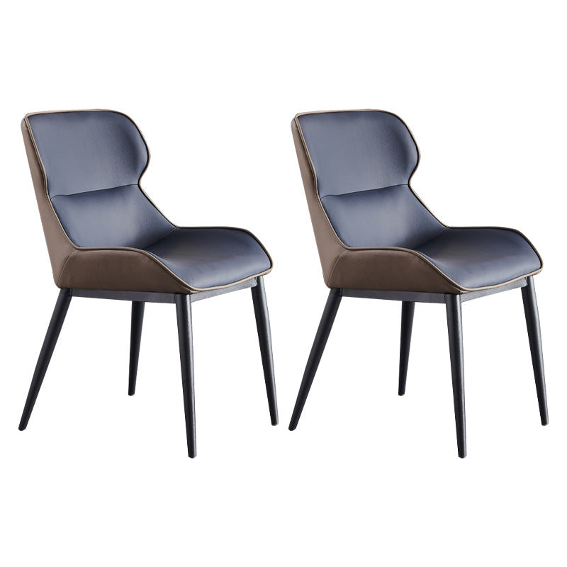 Silla auxiliar de cuero contemporánea para sala de estar con acabado mate Wingback Silla de comedor