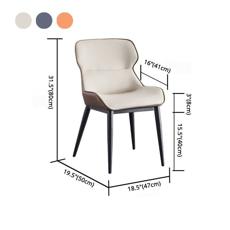 Silla auxiliar de cuero contemporánea para sala de estar con acabado mate Wingback Silla de comedor
