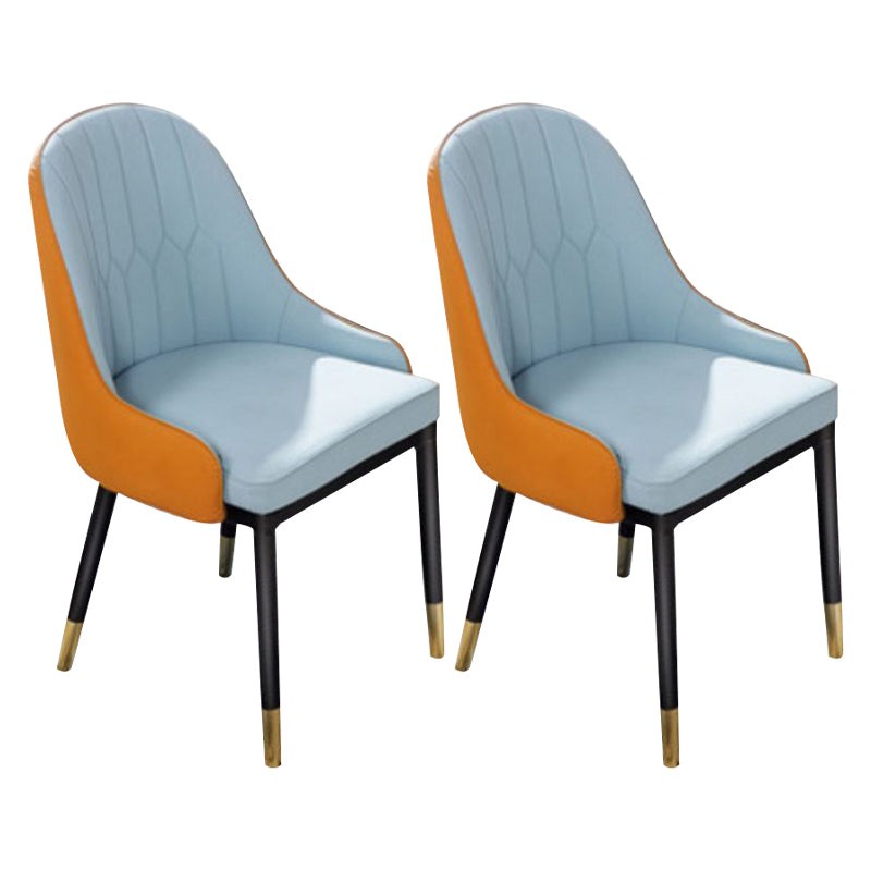 Glam Wood Dining Arm Chairs Faux Leather Dining Room Chairs for Home Use