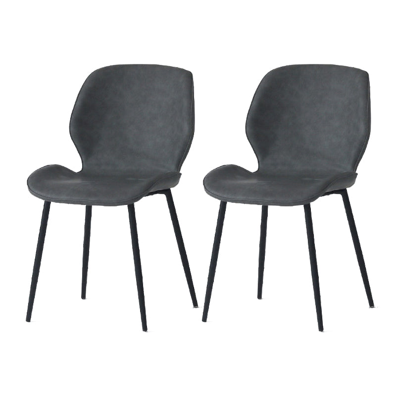 Silla de comedor de cocina de estilo moderno, sillas laterales sin brazos con respaldo de alas, de metal