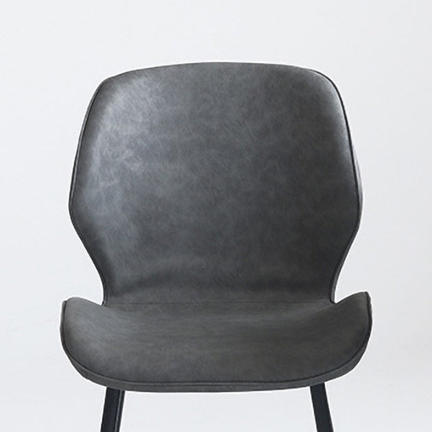Silla de comedor de cocina de estilo moderno, sillas laterales sin brazos con respaldo de alas, de metal