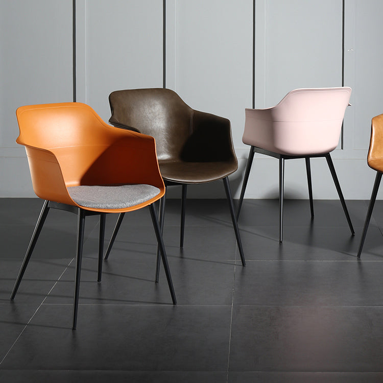 Silla de comedor de estilo contemporáneo sillas de metal parsons para cocina para cocina