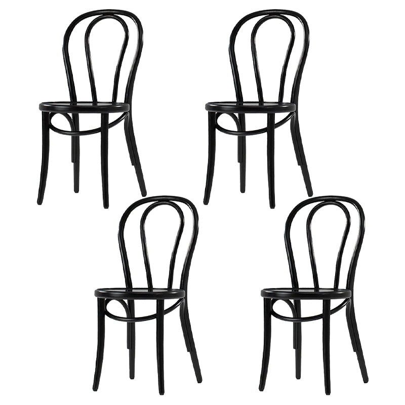 Silla de comedor de madera de estilo campestre, silla lateral de comedor con respaldo abierto para uso doméstico