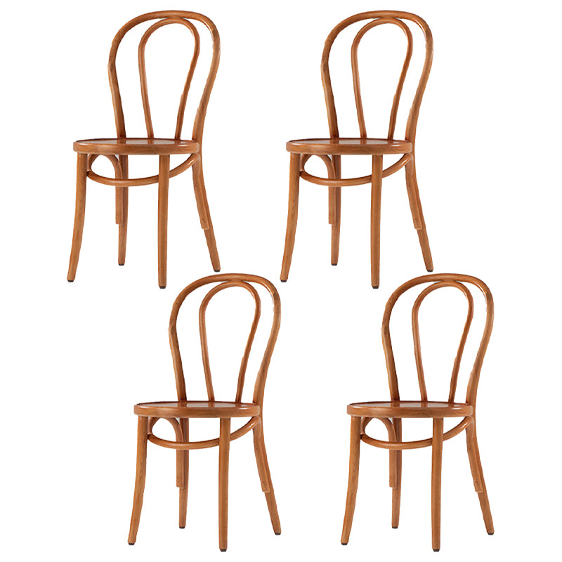 Silla de comedor de madera de estilo campestre, silla lateral de comedor con respaldo abierto para uso doméstico