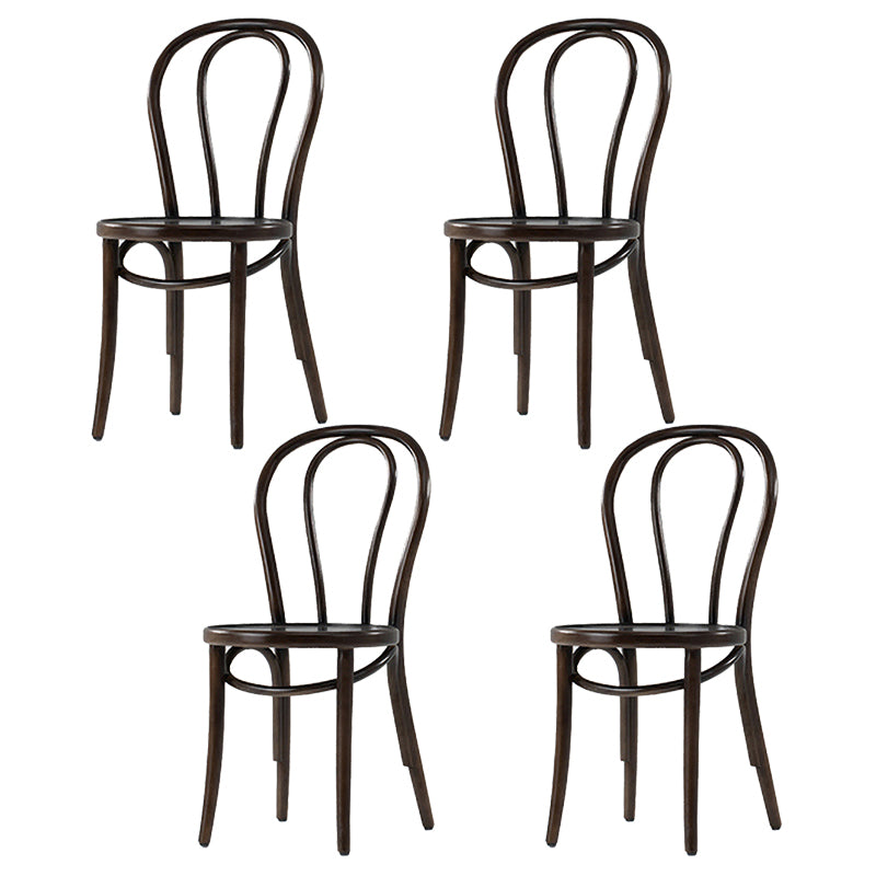 Silla de comedor de madera de estilo campestre, silla lateral de comedor con respaldo abierto para uso doméstico