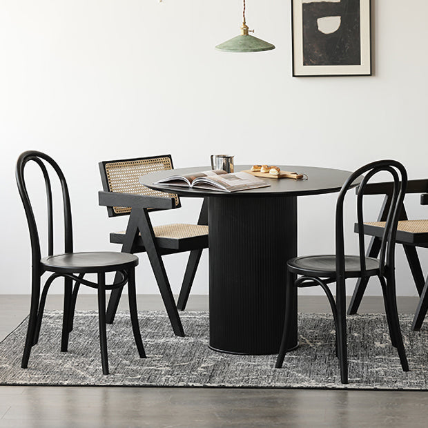 Silla de comedor de madera de estilo campestre, silla lateral de comedor con respaldo abierto para uso doméstico
