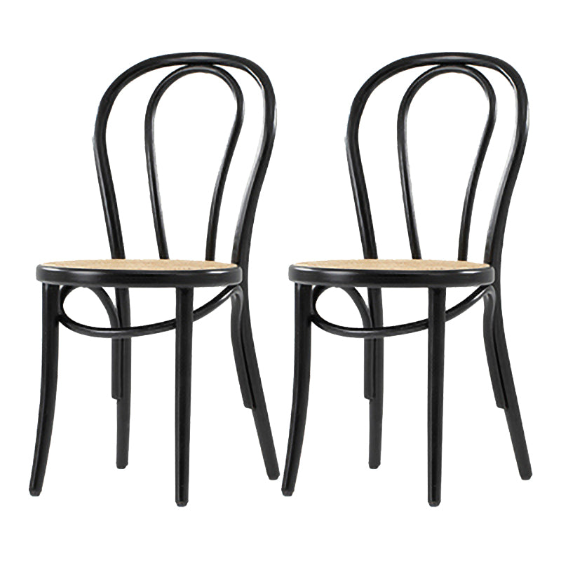 Silla de comedor de madera de estilo campestre, silla lateral de comedor con respaldo abierto para uso doméstico