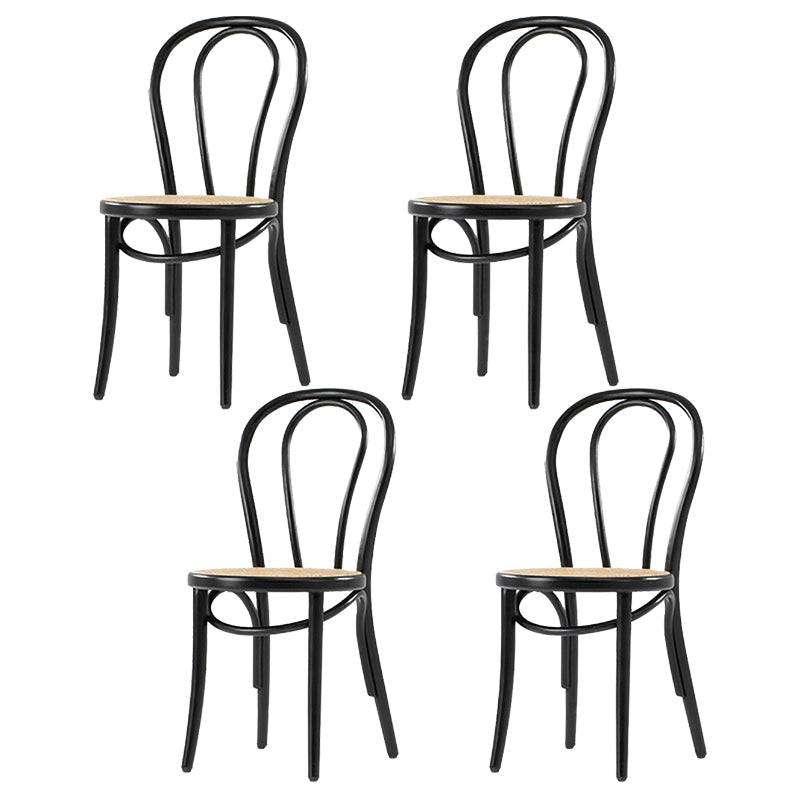 Silla de comedor de madera de estilo campestre, silla lateral de comedor con respaldo abierto para uso doméstico