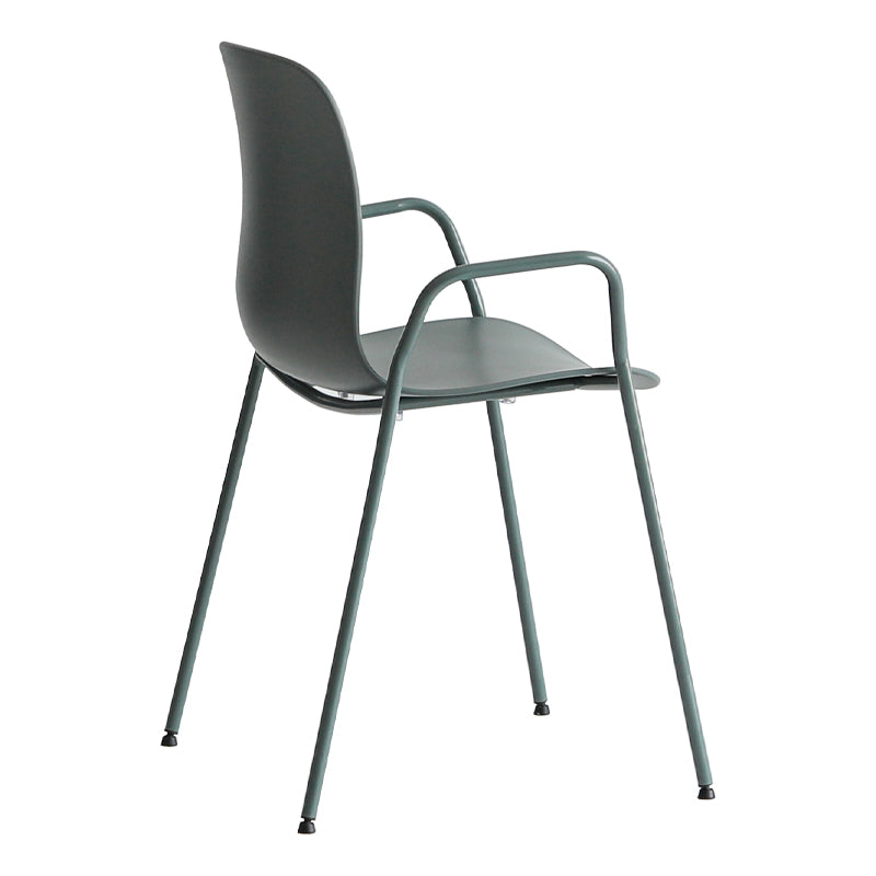 Silla plástica industrial del brazo de la sala de reuniones con parte posterior sólida del final mate que cena la silla