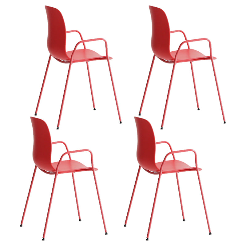 Silla plástica industrial del brazo de la sala de reuniones con parte posterior sólida del final mate que cena la silla