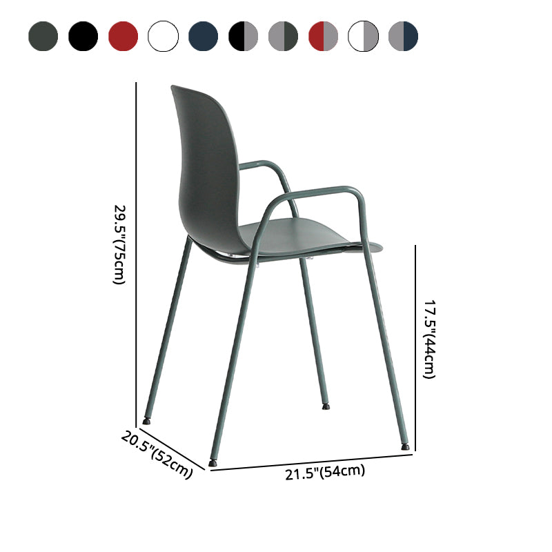 Silla plástica industrial del brazo de la sala de reuniones con parte posterior sólida del final mate que cena la silla