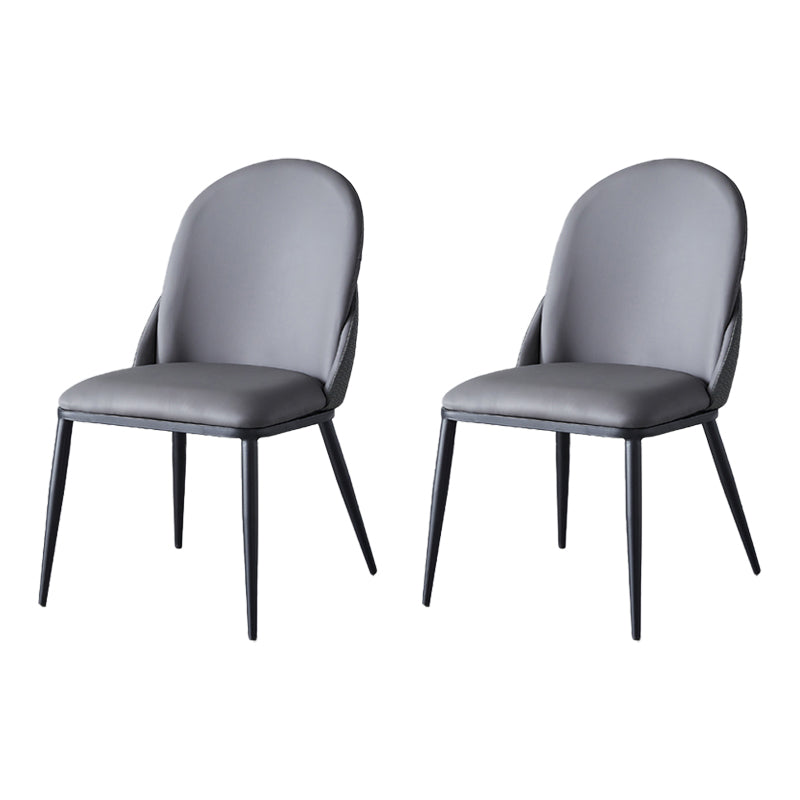 Silla de comedor de estilo moderno, sillas Parsons laterales de metal sin brazos para cocina