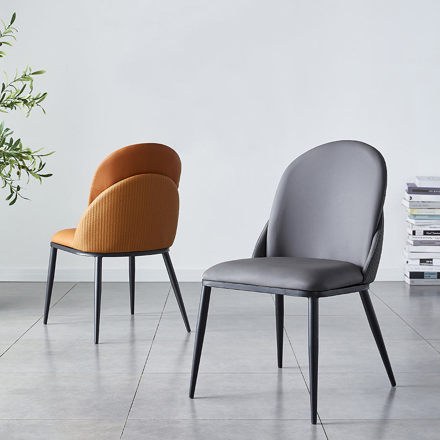 Silla de comedor de estilo moderno, sillas Parsons laterales de metal sin brazos para cocina