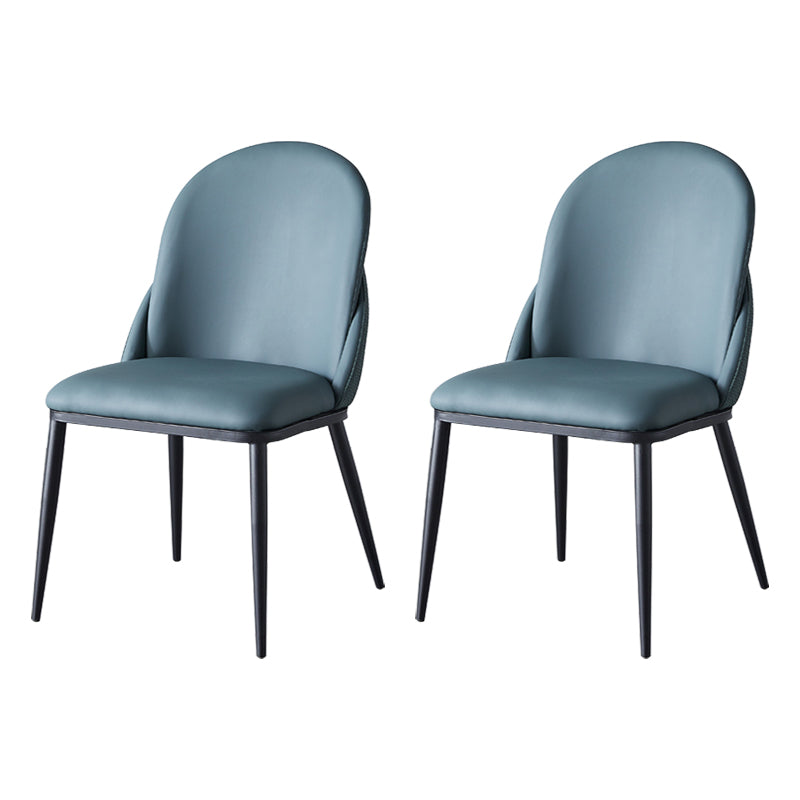 Silla de comedor de estilo moderno, sillas Parsons laterales de metal sin brazos para cocina