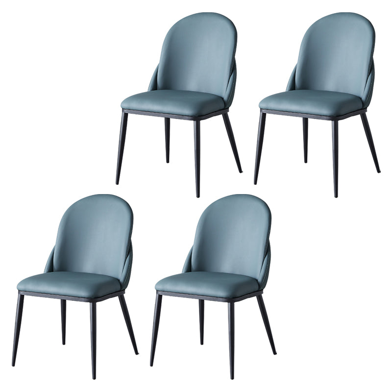 Silla de comedor de estilo moderno, sillas Parsons laterales de metal sin brazos para cocina