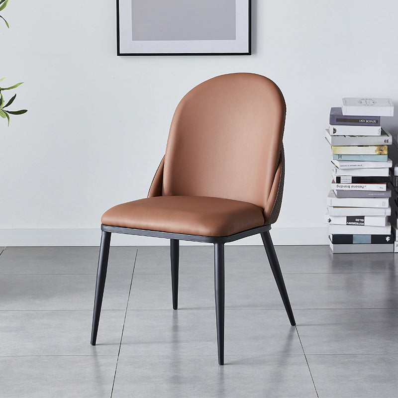 Silla de comedor de estilo moderno, sillas Parsons laterales de metal sin brazos para cocina