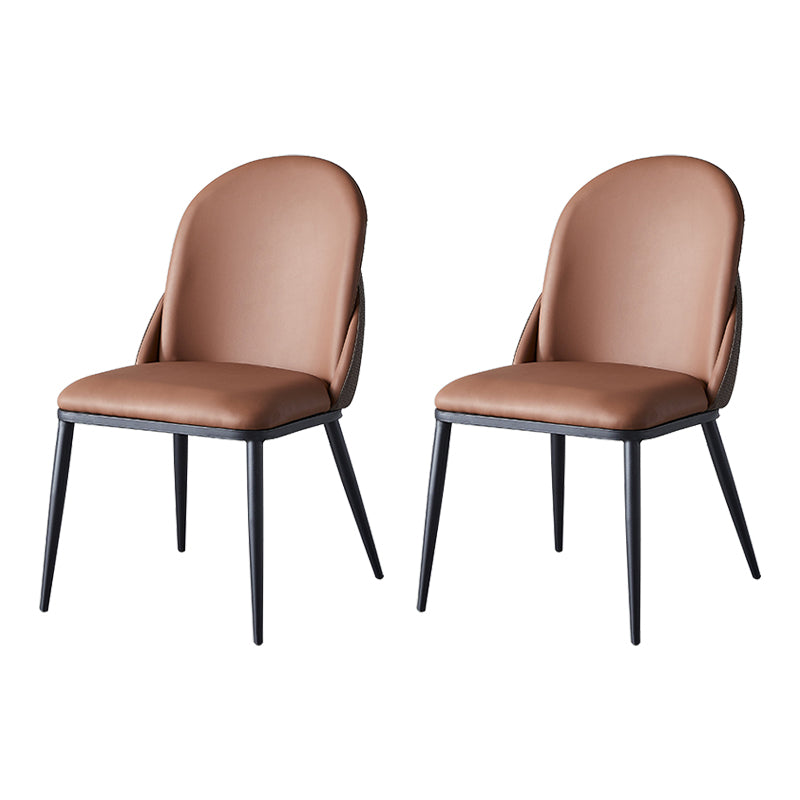 Silla de comedor de estilo moderno, sillas Parsons laterales de metal sin brazos para cocina