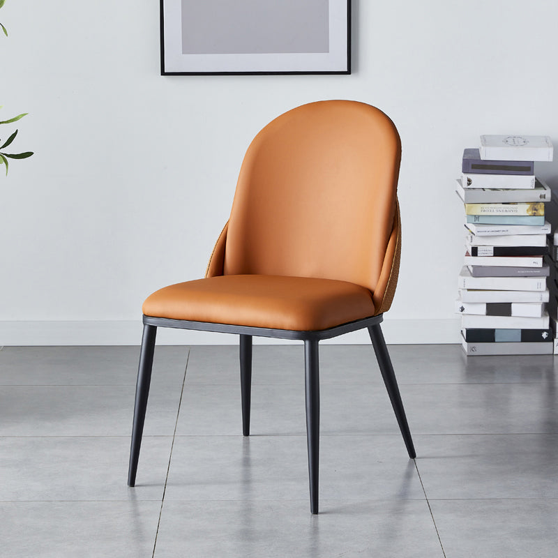 Silla de comedor de estilo moderno, sillas Parsons laterales de metal sin brazos para cocina