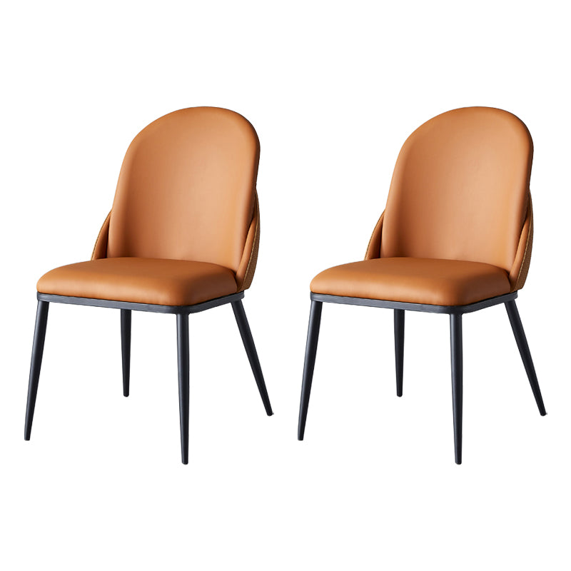 Silla de comedor de estilo moderno, sillas Parsons laterales de metal sin brazos para cocina